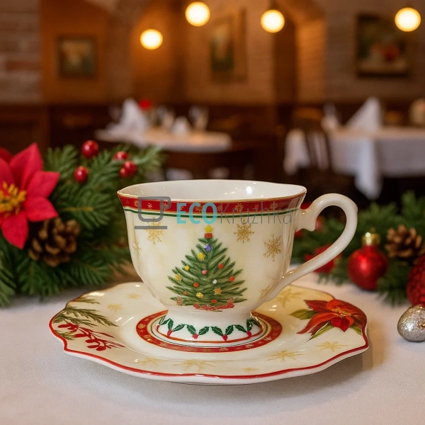 Різдвяна порцелянова чашка з ... Різдвяна порцелянова чашка з ...