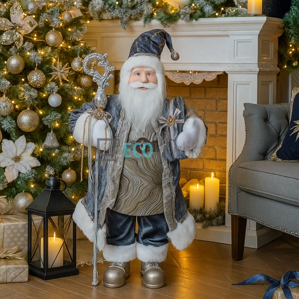 Новорічна фігура Санта 60 см сіро-блакитний (845-210) Новорічна фігура Санта 60 см сіро-блакитний (845-210)
