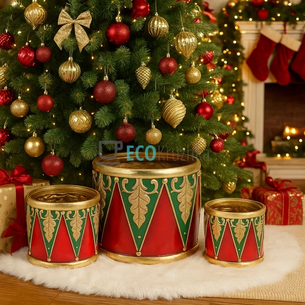 Набір 3 шт декоративних кашпо‑барабанів Лускунчика 31 см ... Набір 3 шт декоративних кашпо‑барабанів Лускунчика 31 см ...