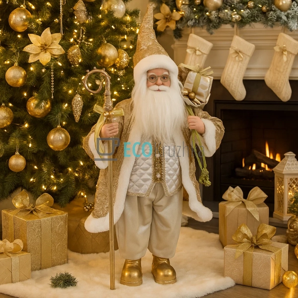 Новорічна фігура Санта 60 см з подарунками шампань (NY44 ... Новорічна фігура Санта 60 см з подарунками шампань (NY44 ...