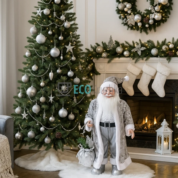 Новорічна фігура Санта 60 см срібний (NY14-540) Новорічна фігура Санта 60 см срібний (NY14-540)
