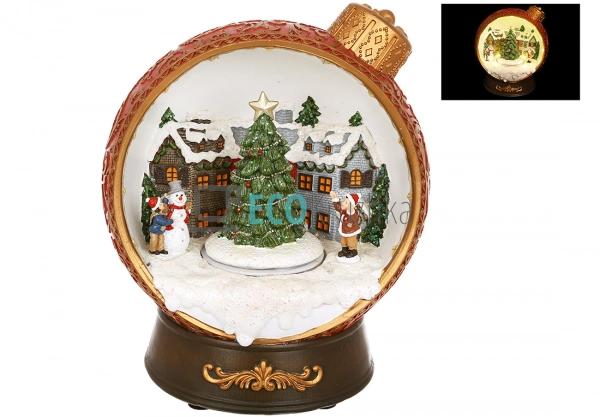 Новорічна музична куля з LED-підсвіткою та рухомою ялинк ... Новорічна музична куля з LED-підсвіткою та рухомою ялинк ...