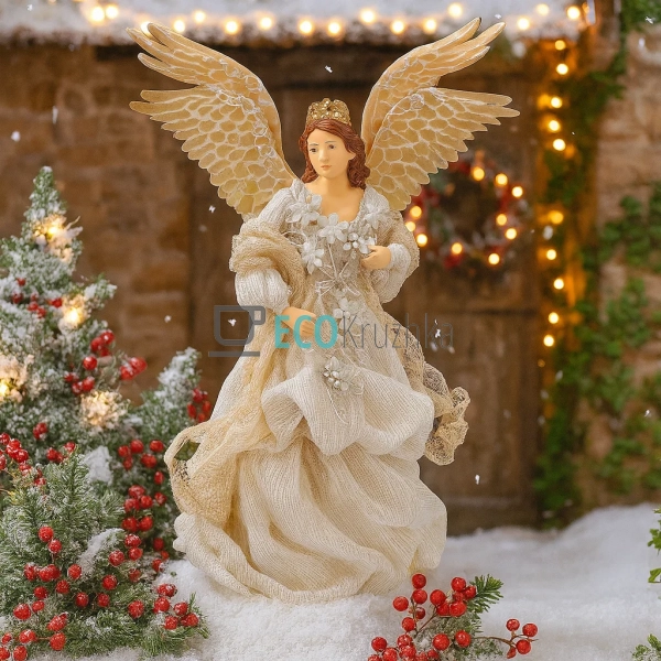 Декоративна фігура Різдвяний янгол 23 х 14 х 33 см (428- ...