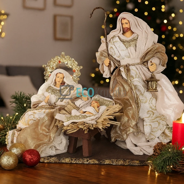 Різдвяний вертеп з 3 фігур на підставці 35 х 18 х 28 см  ...