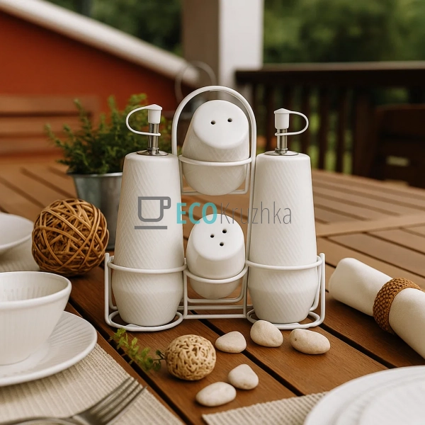 Набір для спецій 5-ти предмений "White" Maestro MR-20002 ... Набір для спецій 5-ти предмений "White" Maestro MR-20002 ...