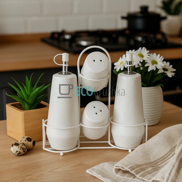 Набір для спецій 5-ти предмений "White" Maestro MR-20002 ... Набір для спецій 5-ти предмений "White" Maestro MR-20002 ...