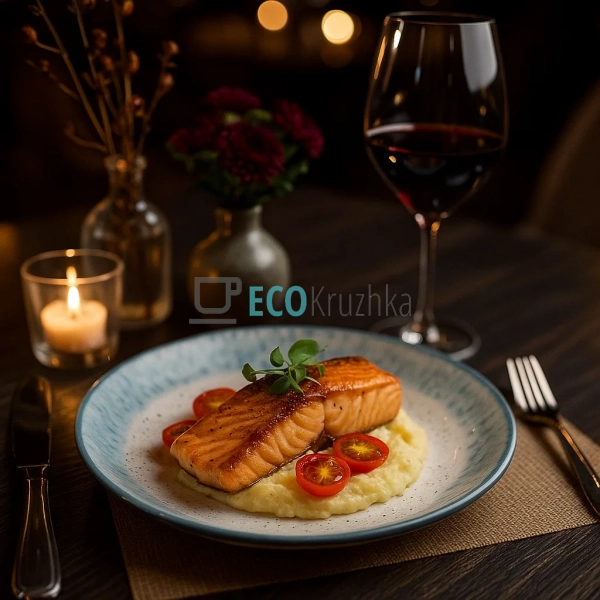 Обідня порцелянова тарілка 19 см біло-блакитна Ardesto S ... Обідня порцелянова тарілка 19 см біло-блакитна Ardesto S ...