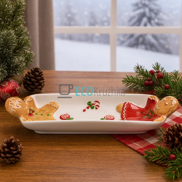 Керамічне сервірувальне блюдо "Веселі Пряники", 31x10x4. ... Керамічне сервірувальне блюдо "Веселі Пряники", 31x10x4. ...
