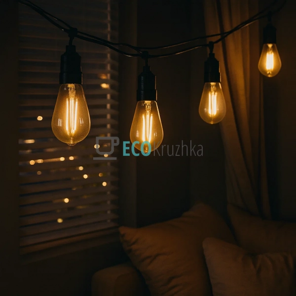 Ретро-гірлянда вулична 10 LED довжина 5 метрів, мультико ...