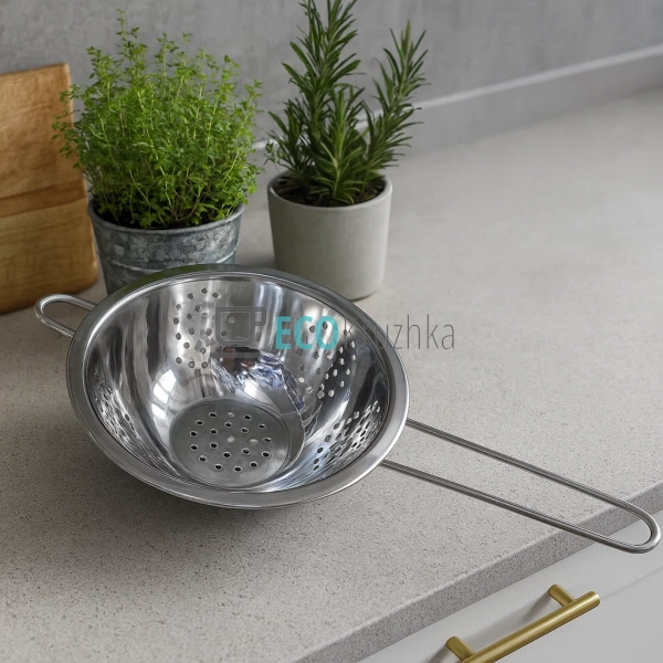 Друшляк нержавіючий з ручкой 20 х 7 EK0847 Друшляк нержавіючий з ручкой 20 х 7 EK0847