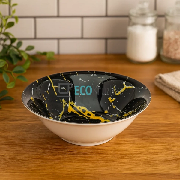 Салатник керамічний 17.5 см Чорний мармур (050-42-04) Салатник керамічний 17.5 см Чорний мармур (050-42-04)