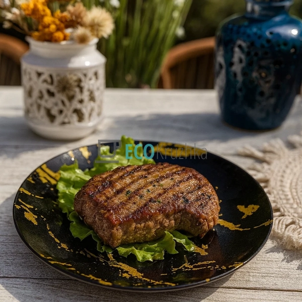 Тарілка керамічна 22 см Чорний мармур (050-42-02)