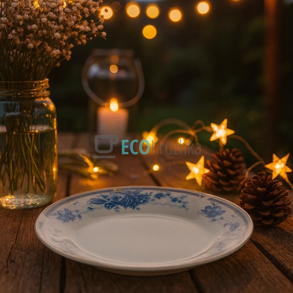 Тарілка Блакитна троянда мілка D17.5 №7.8862 Тарілка Блакитна троянда мілка D17.5 №7.8862