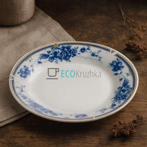 Тарілка Блакитна троянда мілка D17.5 №7.8862 Тарілка Блакитна троянда мілка D17.5 №7.8862