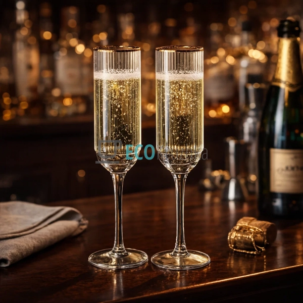 Набір келихів для шампанського із золотим обідком 160 мл ... Набір келихів для шампанського із золотим обідком 160 мл ...