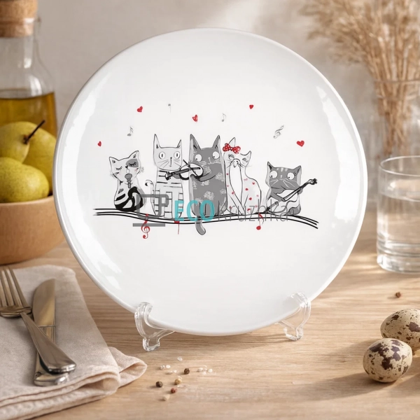 Тарілка керамічна з обємним малюнком Нічна серенада, 24с ...