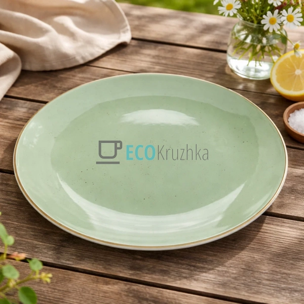 Тарілка обідня Ardesto Bagheria, 26 см, Pastel green, ке ...