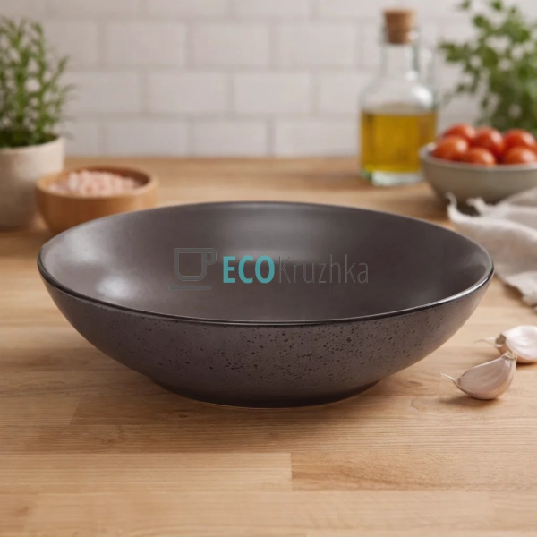 Тарілка супова Ardesto Lucca, 20 см, Grey brown, керамік ...