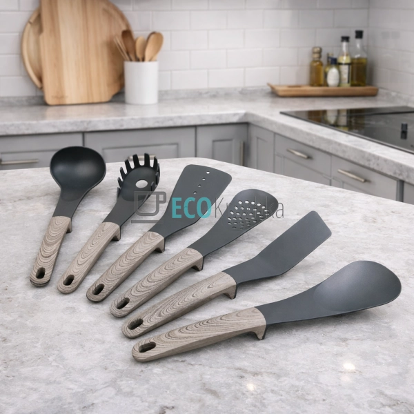 Набір кухонного приладдя 6 предметів Нейлон Cірий Maestr ...