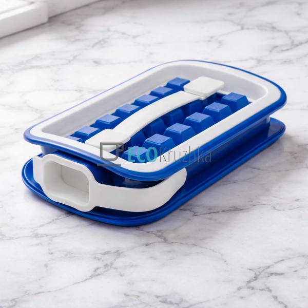 Форма для льоду силіконова на 18 кубиків Синя (18TR)