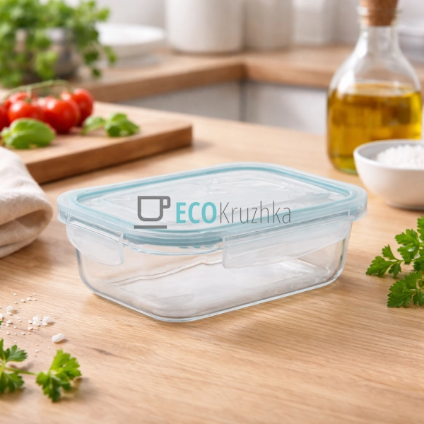 Контейнер для зберігання 370мл, квадратний, боросилікатн ...