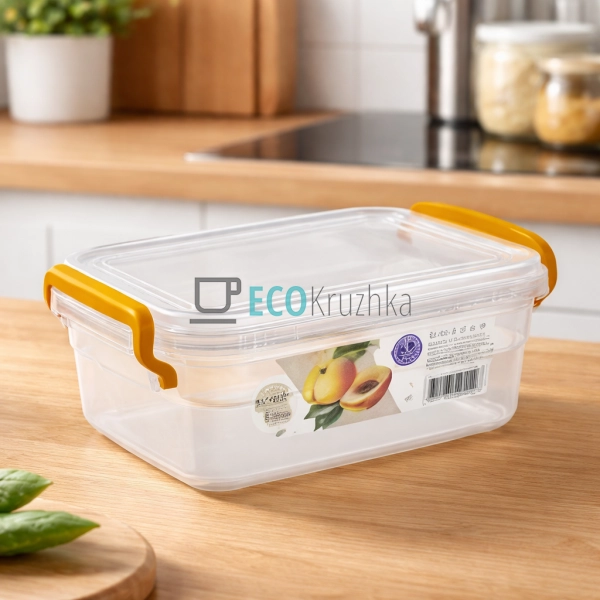 Контейнер харчовий із ручками та кришкою 950 мл 12*17.6* ...