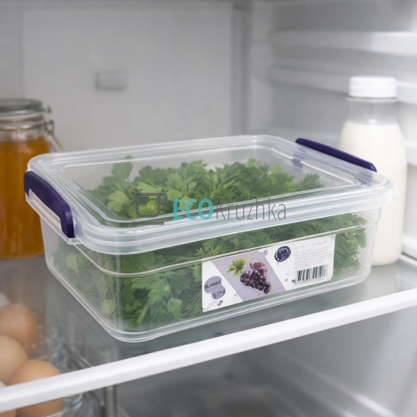 Контейнер харчовий із ручками та кришкою 2.5 л 17.8х25х9 ...