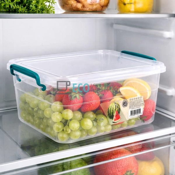 Контейнер харчовий із ручками та кришкою 3.5 л 17.8х25х1 ...