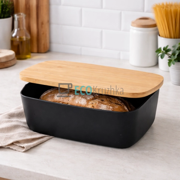 Хлібниця 345 х 235 х 130 мм Чорна Maestro MR-1776-BLACK