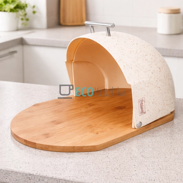 Хлібниця Maestro з деревяною основою та відкидной кришко ...