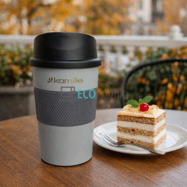 Термокружка Kamille 360 мл з Нержавіючої Сталі з TPR Вст ...