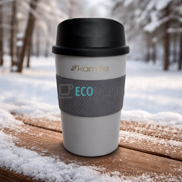 Термокружка Kamille 360 мл з Нержавіючої Сталі з TPR Вст ...