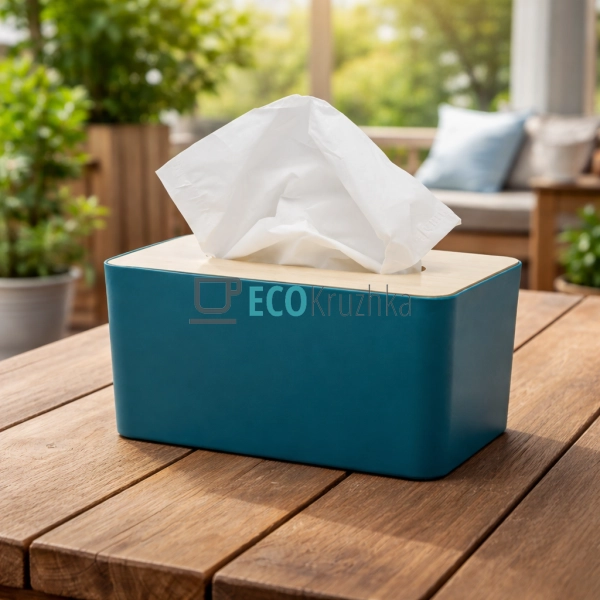 Серветниця пластмасова на стіл прямокутна з кришкою, з Д ...