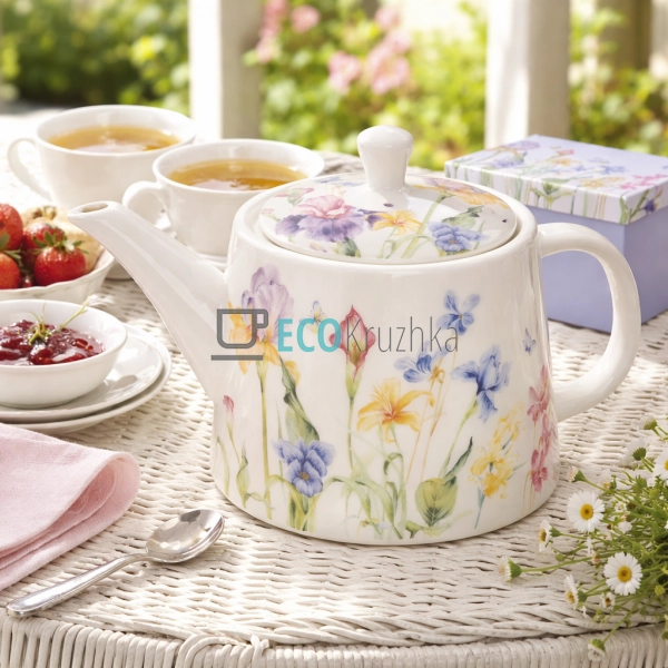 Порцеляновий заварювальний чайник 1.2 л Iris (K257)