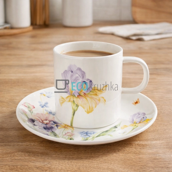 Кавовий набір з 2 порцелянових чашок з блюдцями 220 мл I ... Кавовий набір з 2 порцелянових чашок з блюдцями 220 мл I ...