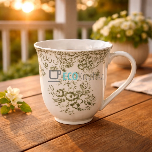 Порцелянова кружка для чаю та кави 350 мл Vintage Rose ( ...