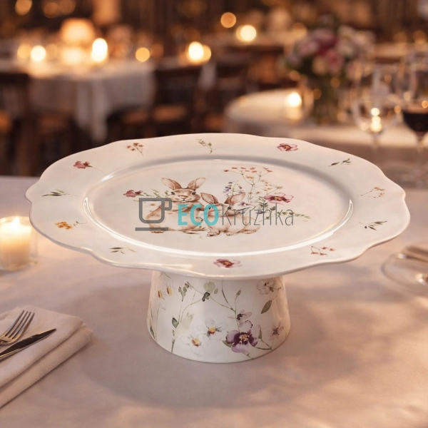 Фарфорова підставка для торта та паски "Весняна історія" ...
