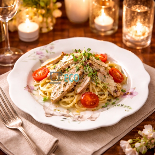 Порцелянова обідня тарілка "Весняна історія" Ø19 см (K08 ...