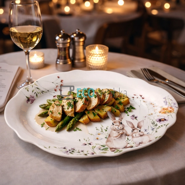 Порцелянове блюдо "Весняна історія" 35,7x24x2,5 см (K092 ...