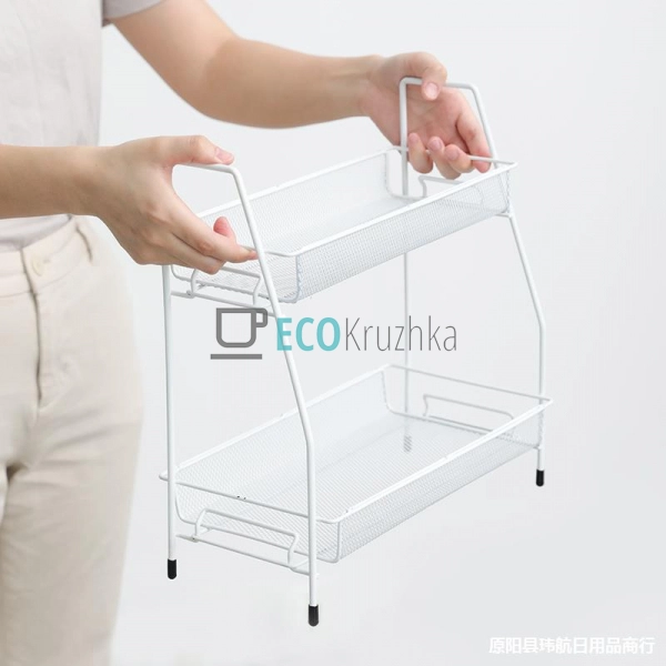 Полиця універсальна двохрядна 31х17х33 см Біла EK01324 Полиця універсальна двохрядна 31х17х33 см Біла EK01324