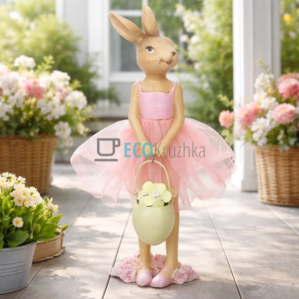 Декоративна фігурка Леді Кролиця 25 см рожевий (838-533)