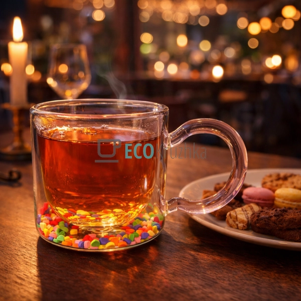 Скляна чашка Joy з подвійними стінками 200 мл (888-11)