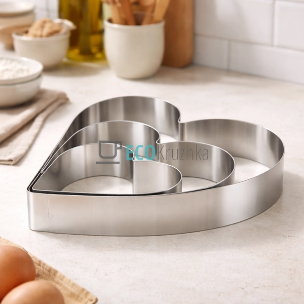 Набір форм для випікання тортів, 3 шт, форма серце (10x4 ...