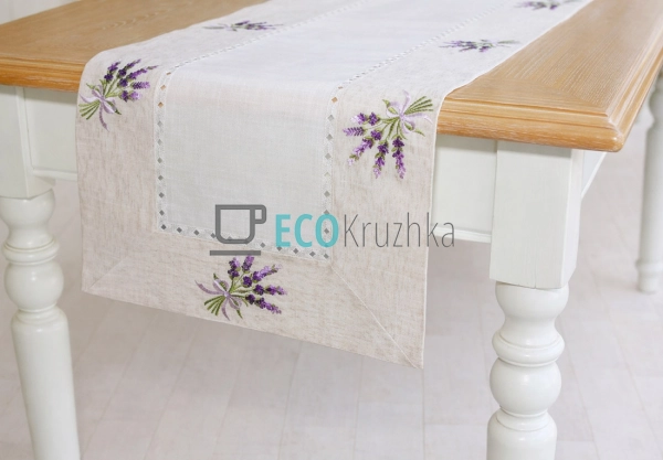 Лляна доріжка на стіл з вишивкою Lavender Linen 40 х 150 ...