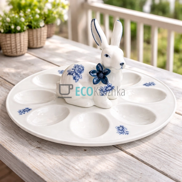 Порцелянове блюдо для яєць на 8 шт Англійська троянда (1 ...