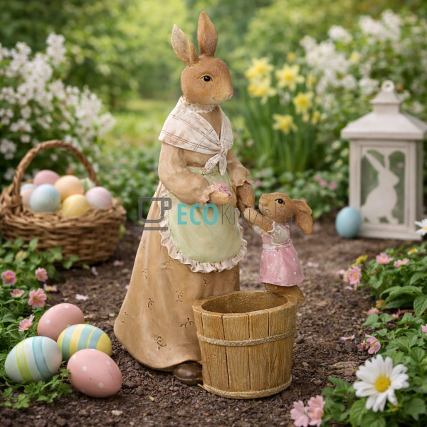 Декоративна статуетка кролиця з малюком 24 см (890-285)