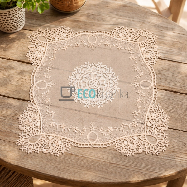 Мереживна серветка на стіл Lace Garland 35 х 35 см (445- ...