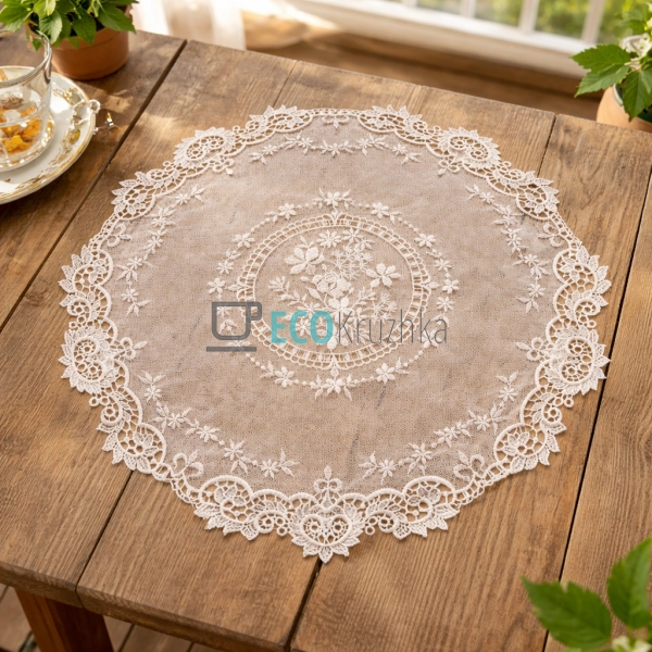 Мереживна серветка на стіл Lace Garland D40см (445-271)