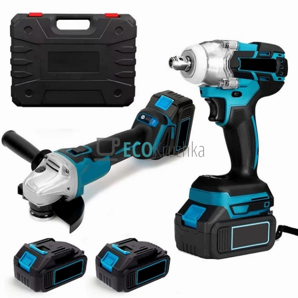 Набір 2в1: акумуляторний гайкокрут та болгарка 48В X331 ... Набір 2в1: акумуляторний гайкокрут та болгарка 48В X331 ...