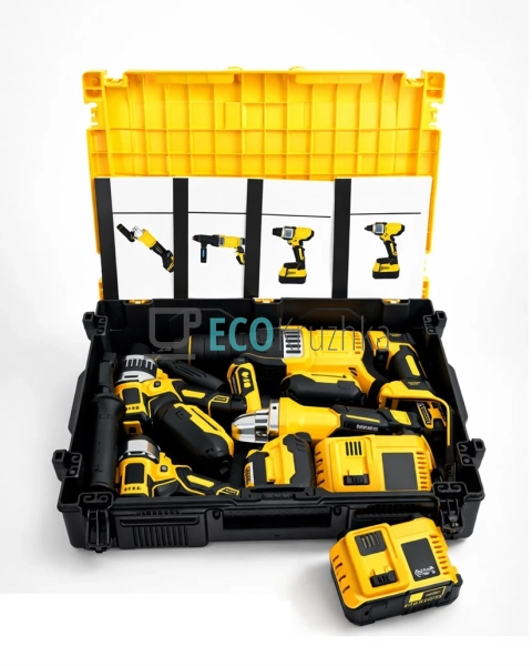 Набір 4в1: шурупокрут, гайковерт, перфоратор, болгарка X ... Набір 4в1: шурупокрут, гайковерт, перфоратор, болгарка X ...